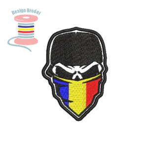 Digitalizare broderie Huligan cu eșarfă tricolor – 8,5x6 cm