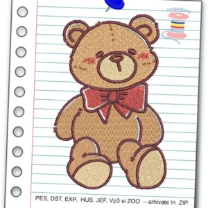 Model digitalizat broderie – Teddy Bow